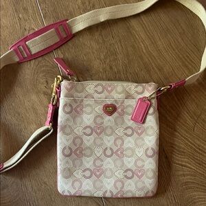 Stylish Pink and Cream Women's Crossbody Bag